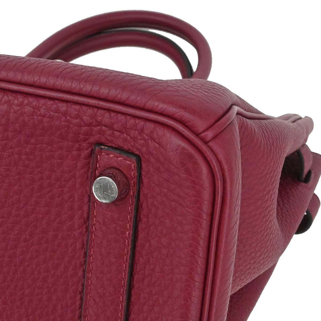 Hermes Rouge Grenade Taurillon Clemence Birkin 30 Handbag