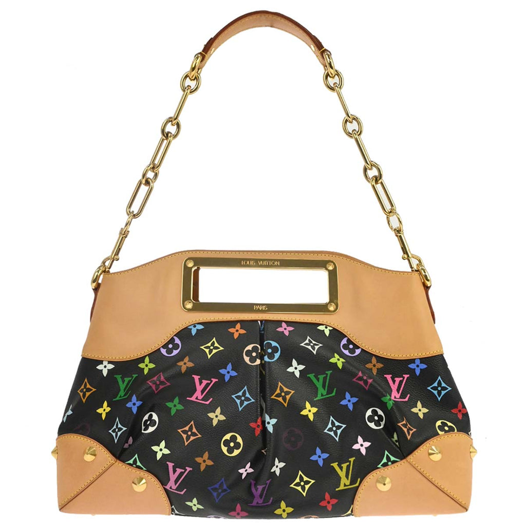 Louis Vuitton Black Multicolor Judy MM 2way Shoulder Handbag M40256