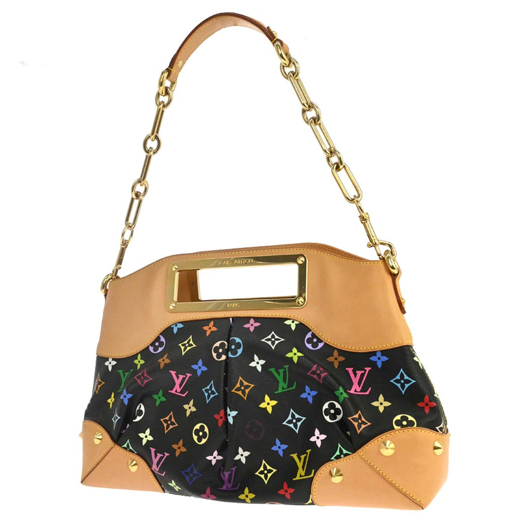Louis Vuitton Black Multicolor Judy MM 2way Shoulder Handbag M40256