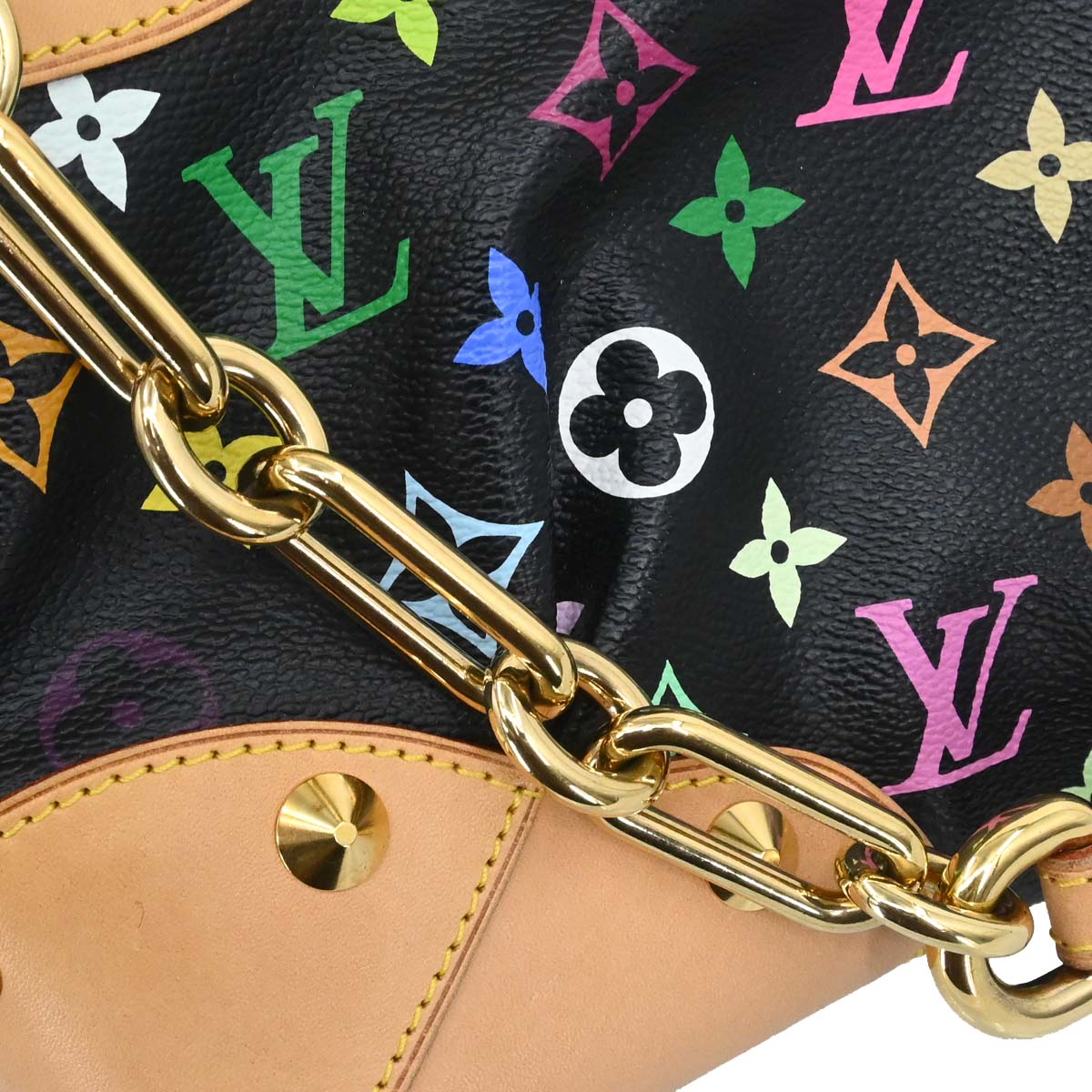 Louis Vuitton Black Multicolor Judy MM 2way Shoulder Handbag M40256