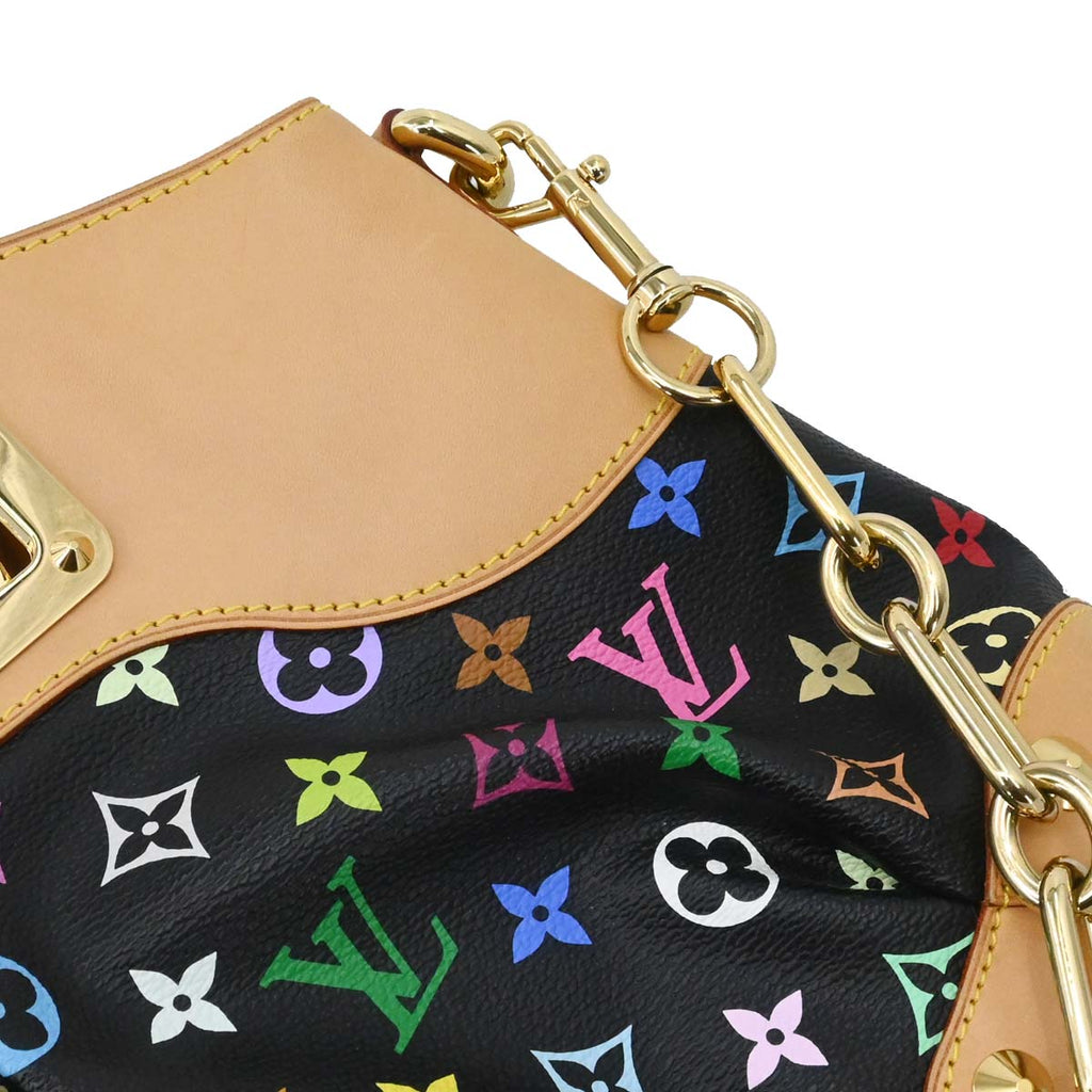 Louis Vuitton Black Multicolor Judy MM 2way Shoulder Handbag M40256