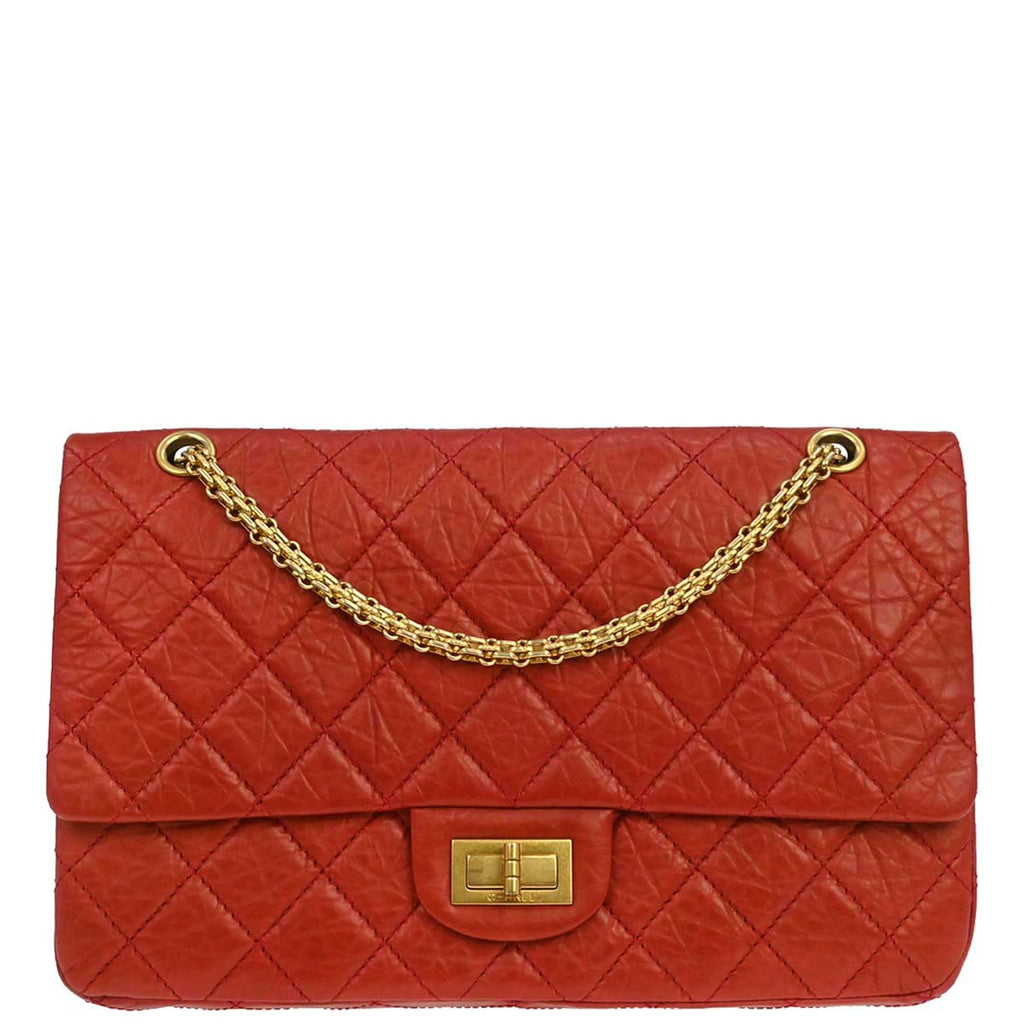 Chanel 2010-2011 Red Calfskin 2.55 Jumbo Classic Double Flap Shoulder Bag