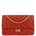 Chanel 2010-2011 Red Calfskin 2.55 Jumbo Classic Double Flap Shoulder Bag