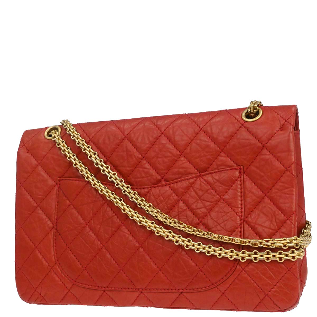 Chanel 2010-2011 Red Calfskin 2.55 Jumbo Classic Double Flap Shoulder Bag