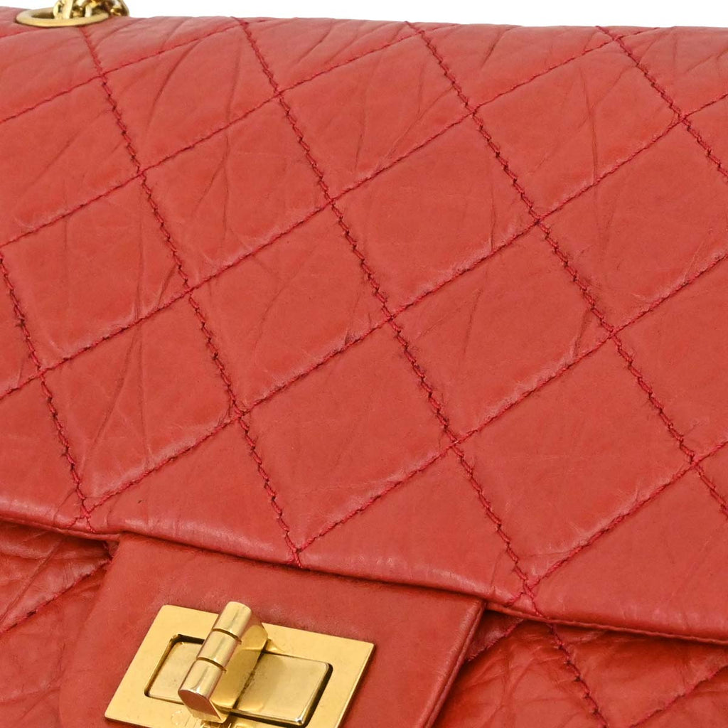 Chanel 2010-2011 Red Calfskin 2.55 Jumbo Classic Double Flap Shoulder Bag