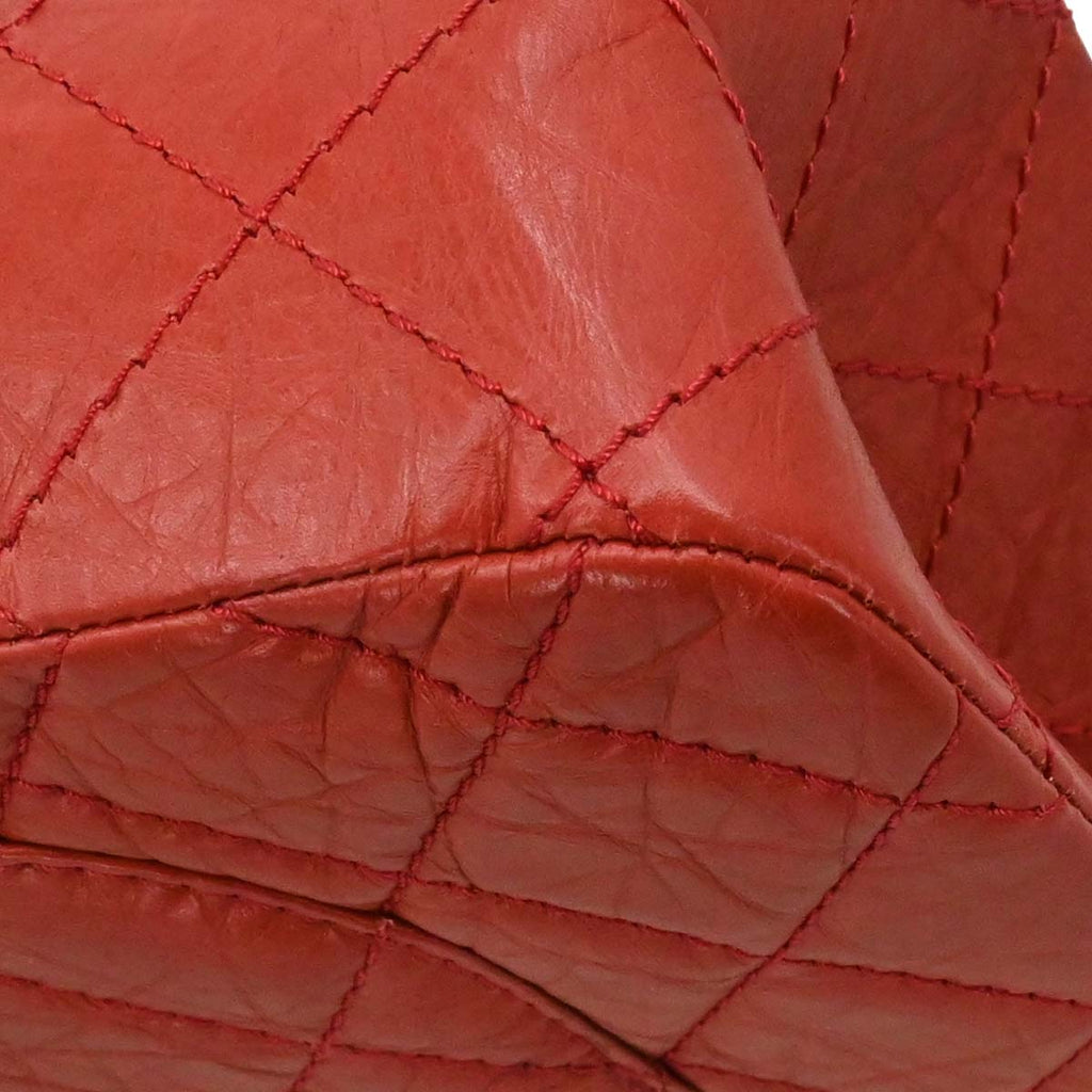 Chanel 2010-2011 Red Calfskin 2.55 Jumbo Classic Double Flap Shoulder Bag