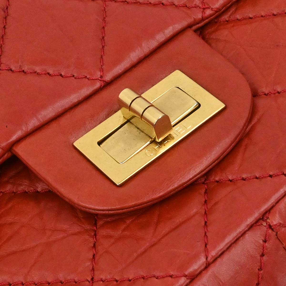 Chanel 2010-2011 Red Calfskin 2.55 Jumbo Classic Double Flap Shoulder Bag