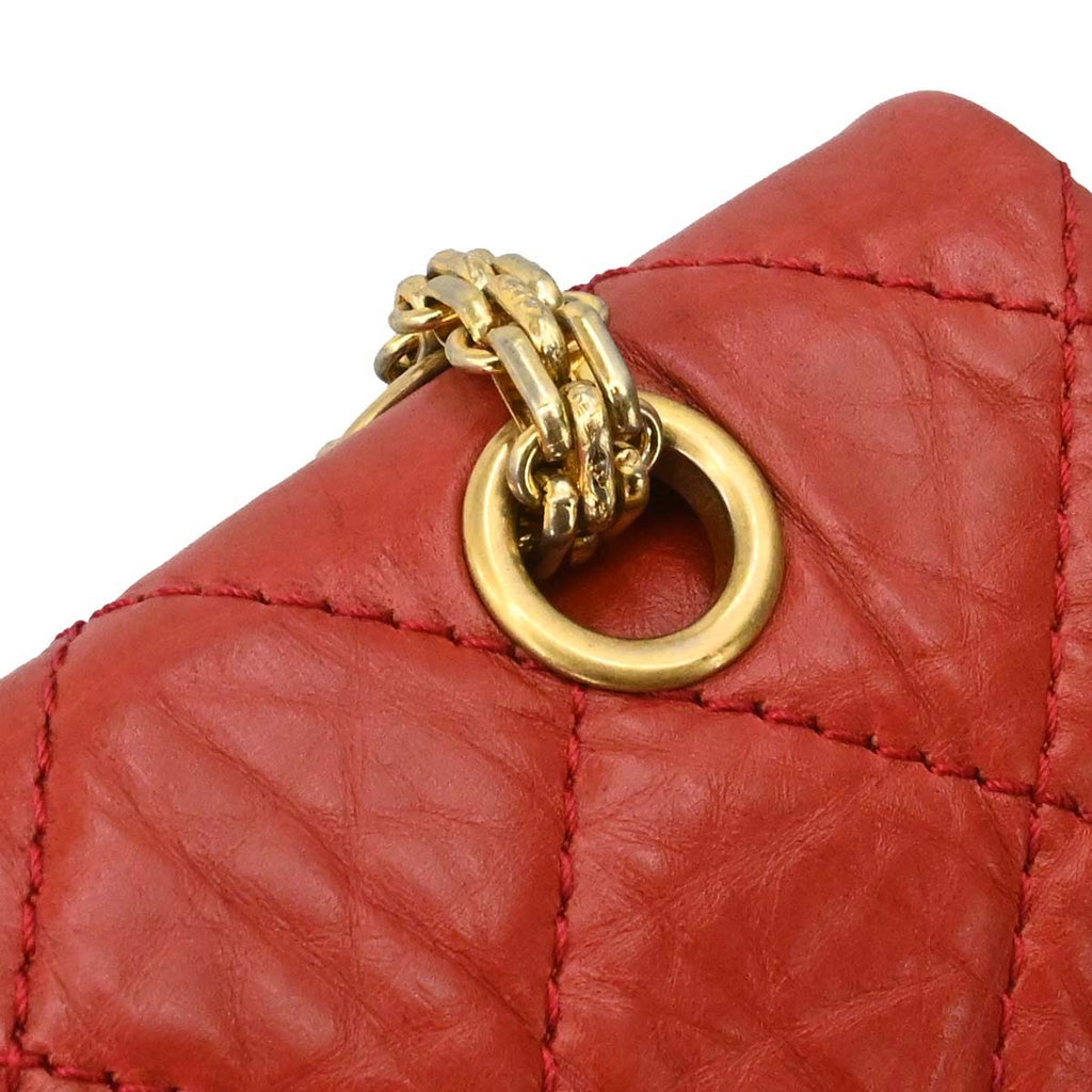 Chanel 2010-2011 Red Calfskin 2.55 Jumbo Classic Double Flap Shoulder Bag