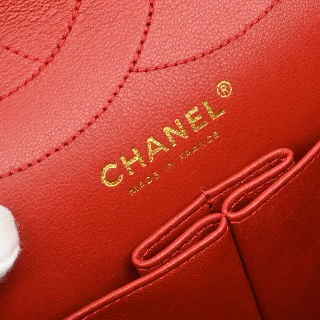 Chanel 2010-2011 Red Calfskin 2.55 Jumbo Classic Double Flap Shoulder Bag