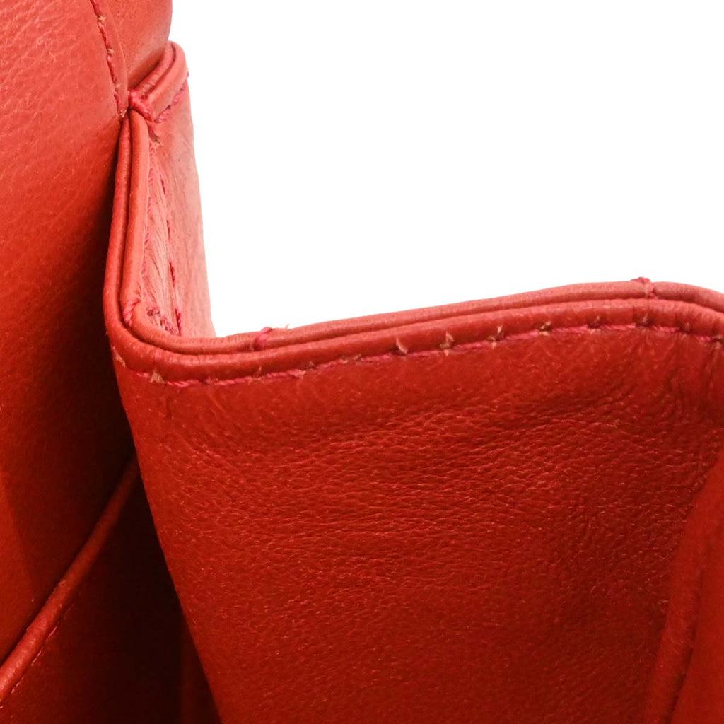 Chanel 2010-2011 Red Calfskin 2.55 Jumbo Classic Double Flap Shoulder Bag