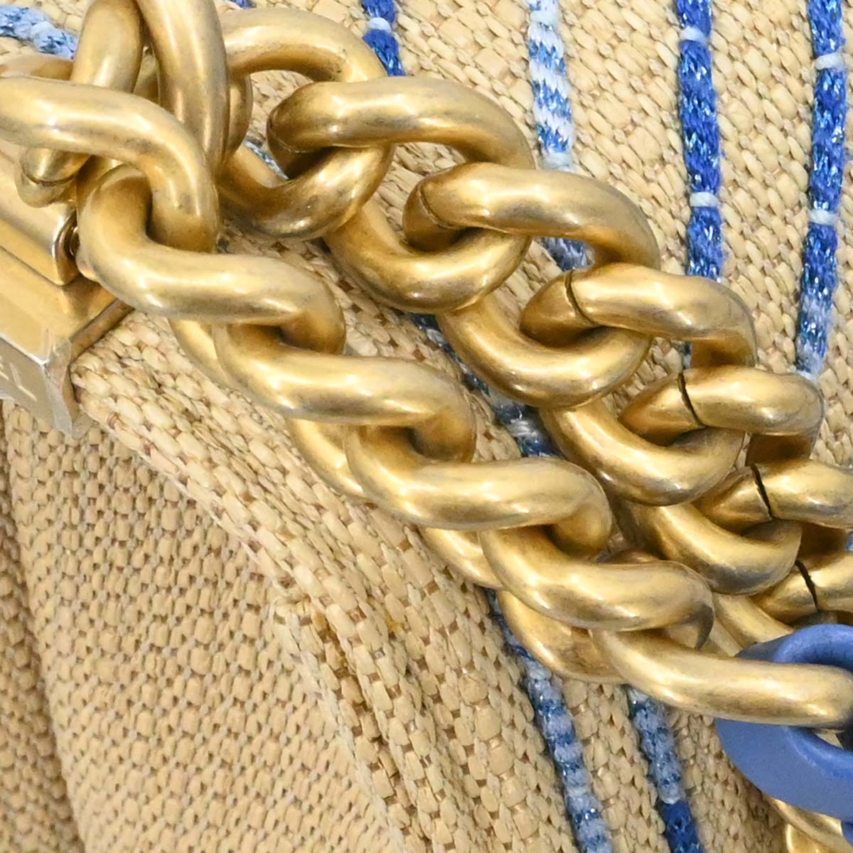 Boy Chanel 2019 Beige Mixed Fibers Medium Chain Shoulder Bag