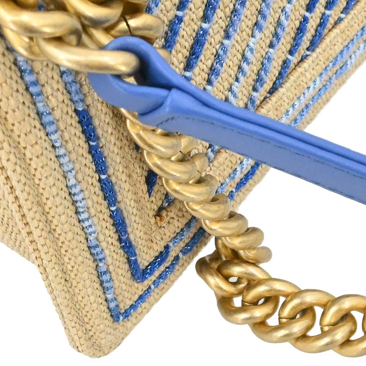 Boy Chanel 2019 Beige Mixed Fibers Medium Chain Shoulder Bag