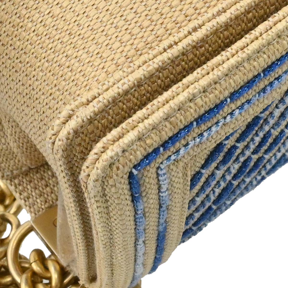 Boy Chanel 2019 Beige Mixed Fibers Medium Chain Shoulder Bag