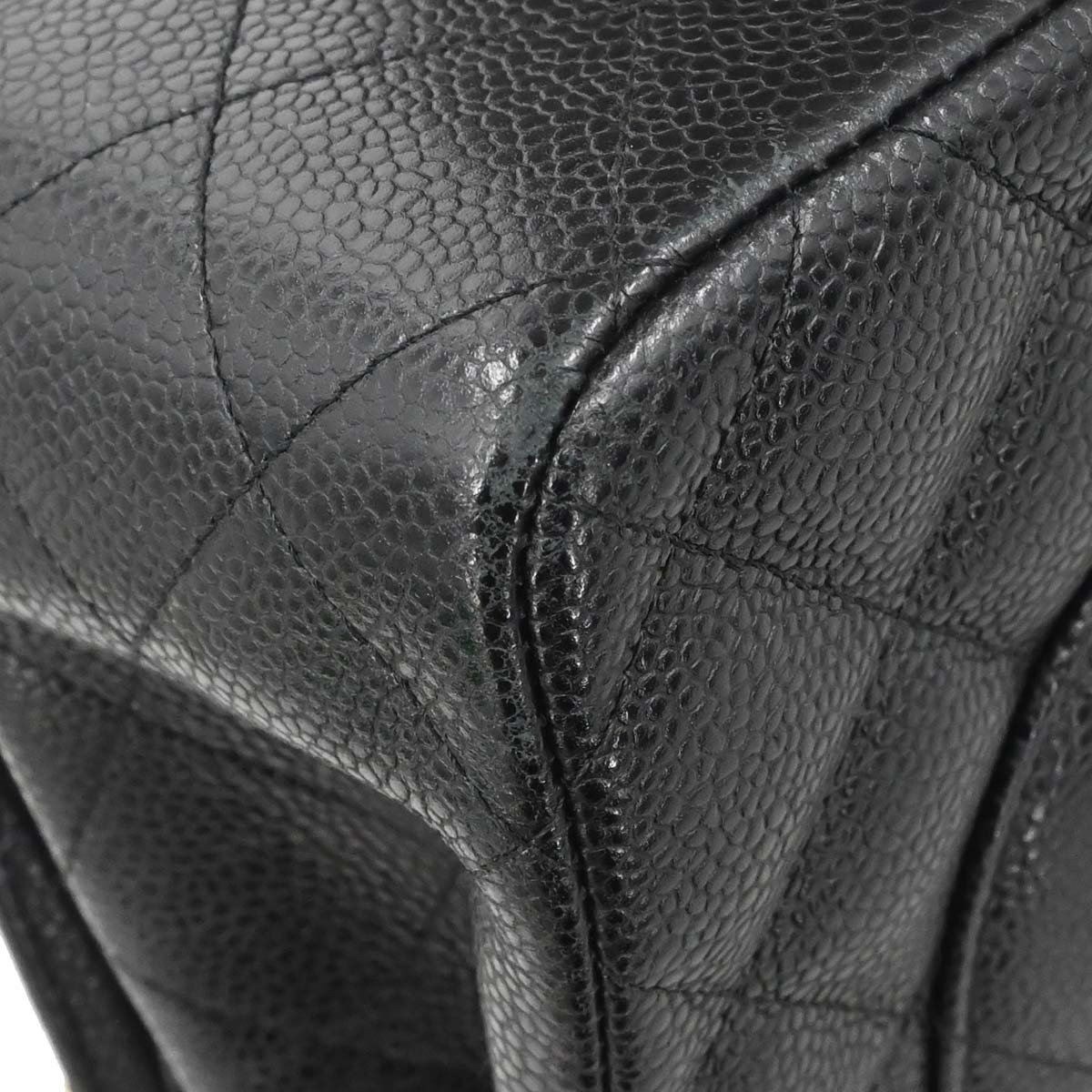 Chanel 2017 Black Caviar Jumbo Classic Double Flap Shoulder Bag