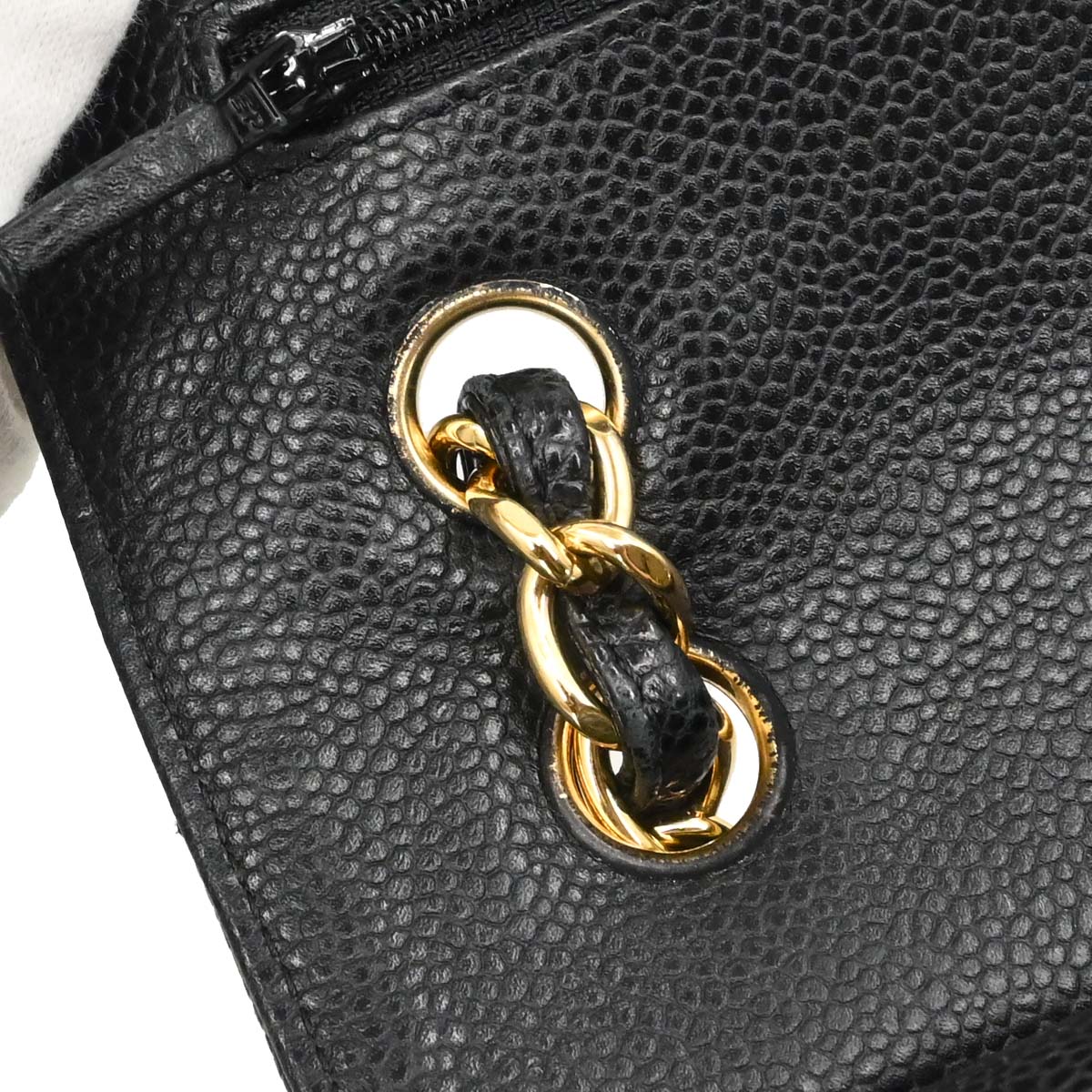 Chanel 2017 Black Caviar Jumbo Classic Double Flap Shoulder Bag