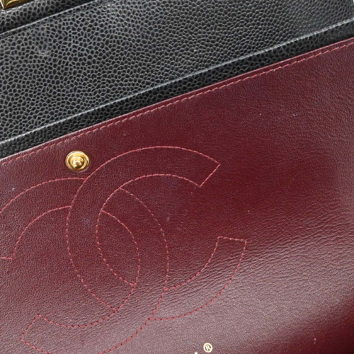 Chanel 2017 Black Caviar Jumbo Classic Double Flap Shoulder Bag