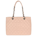 Chanel 2015-2016 Light Pink Caviar Grand Shopping Tote GST Chain Handbag