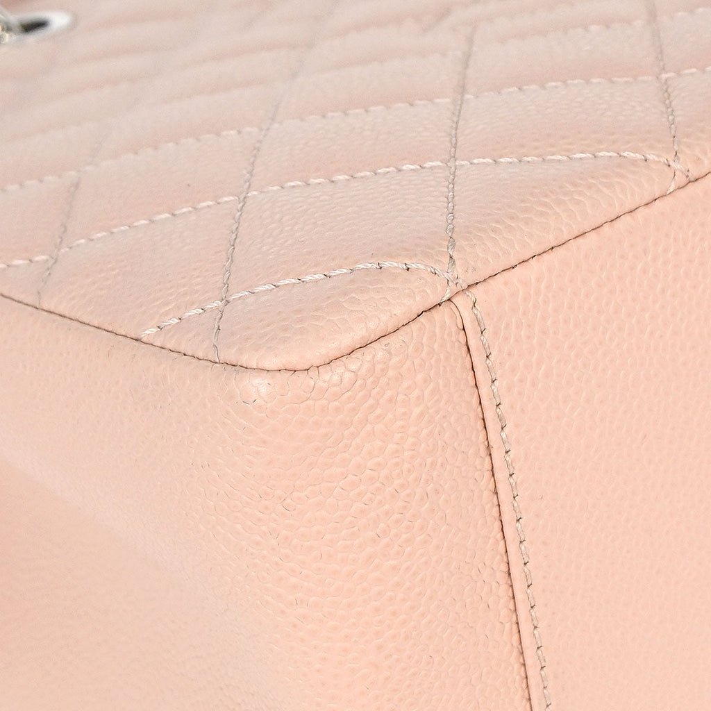 Chanel 2015-2016 Light Pink Caviar Grand Shopping Tote GST Chain Handbag