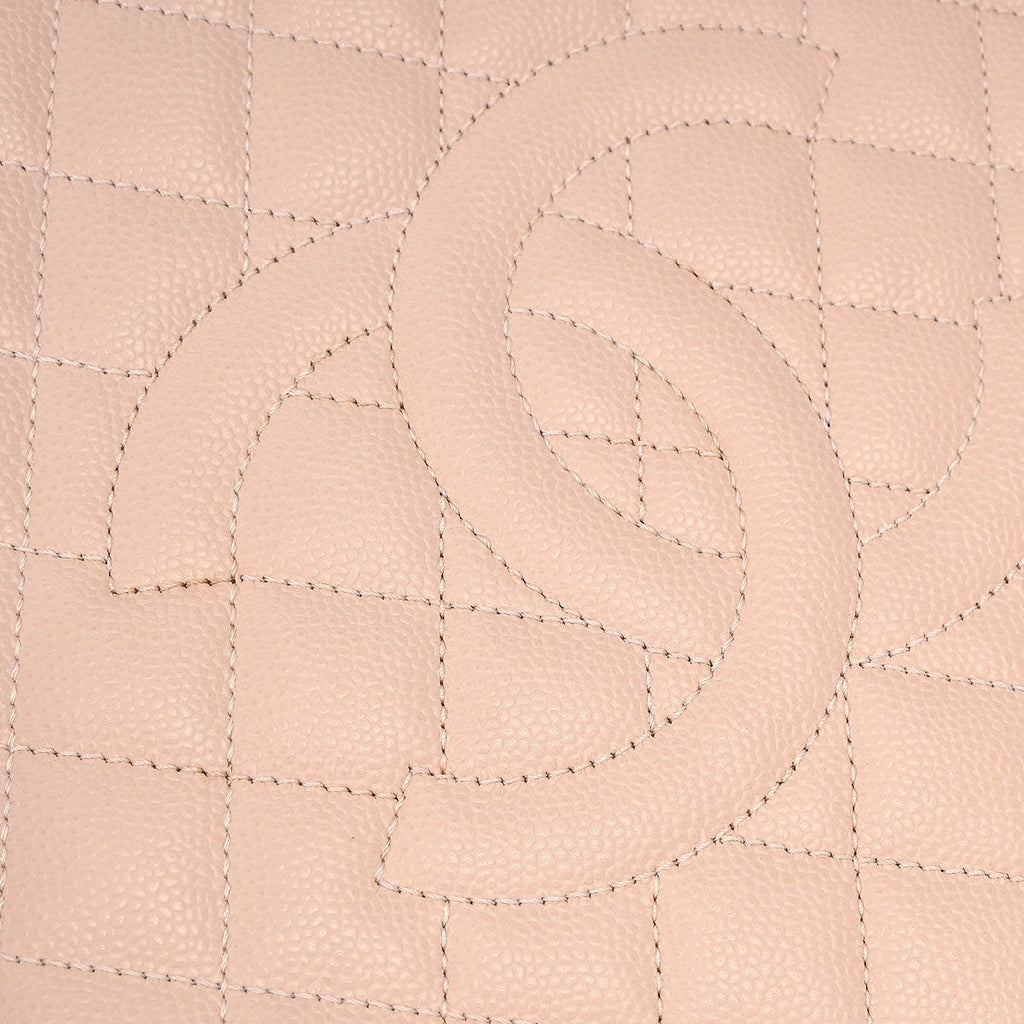 Chanel 2015-2016 Light Pink Caviar Grand Shopping Tote GST Chain Handbag