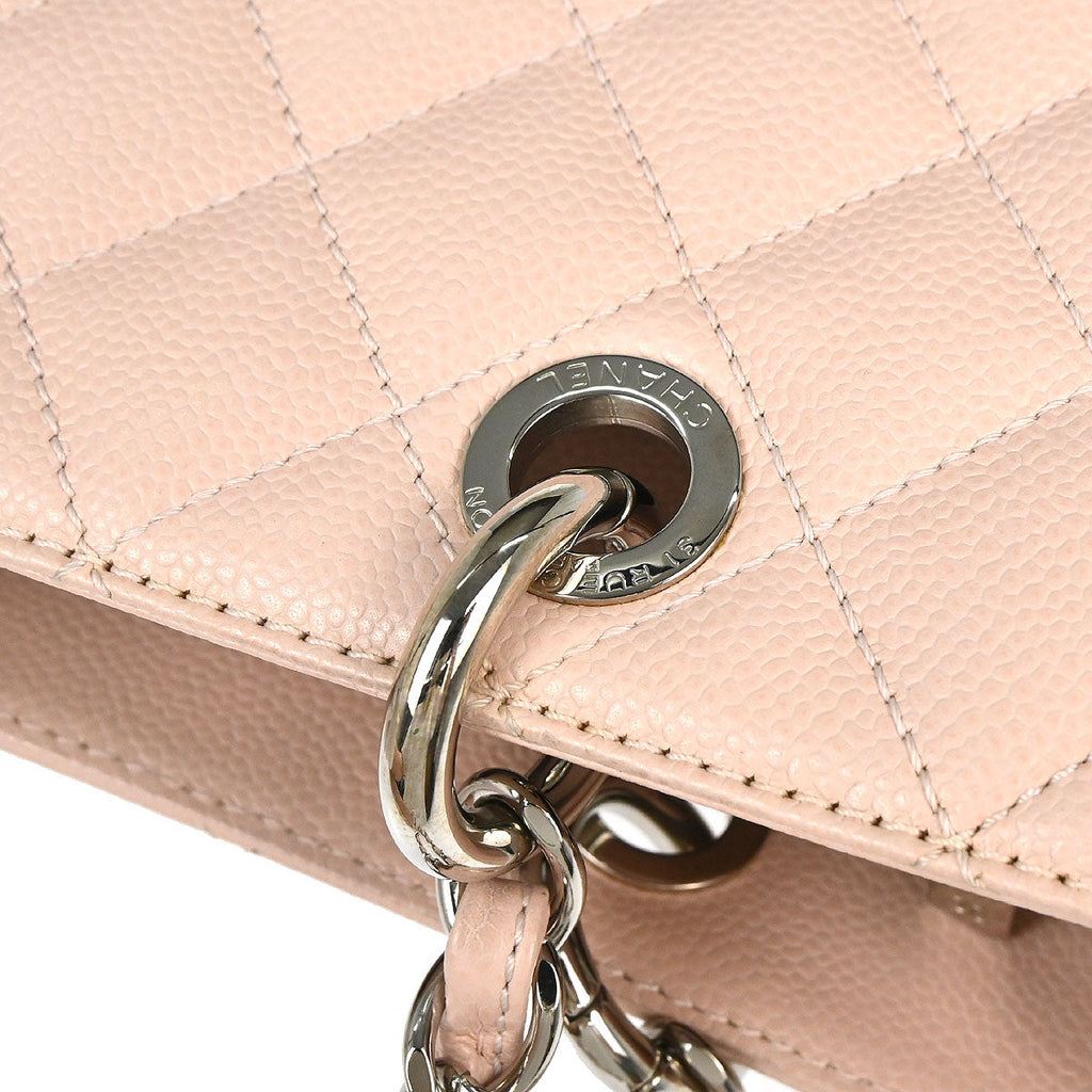 Chanel 2015-2016 Light Pink Caviar Grand Shopping Tote GST Chain Handbag