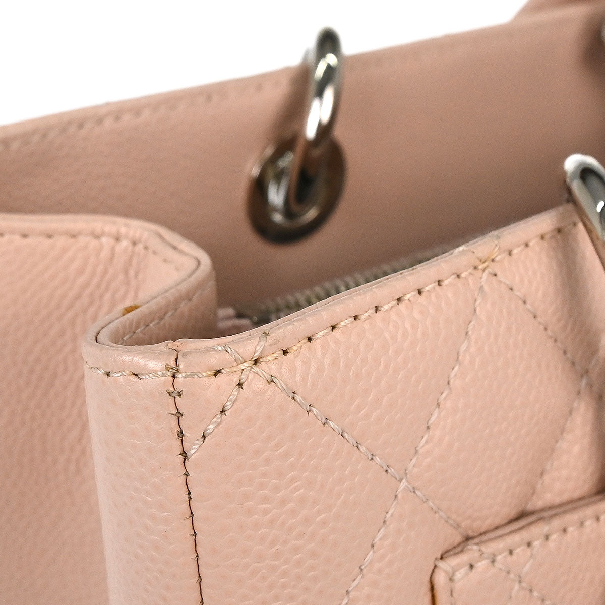 Chanel 2015-2016 Light Pink Caviar Grand Shopping Tote GST Chain Handbag