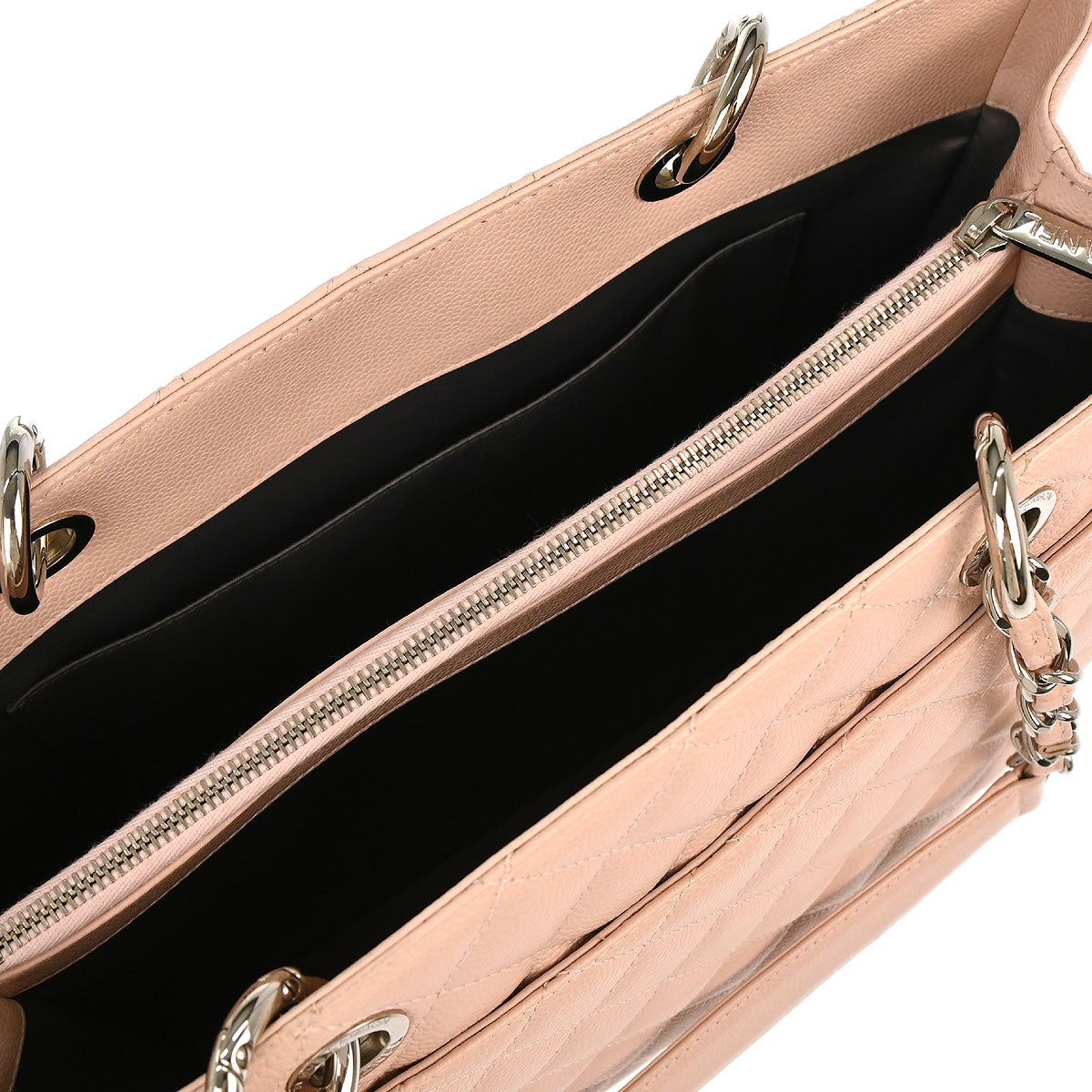 Chanel 2015-2016 Light Pink Caviar Grand Shopping Tote GST Chain Handbag