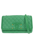 Chanel 2017 Green Caviar Filigree Flap Bag Shoulder Bag