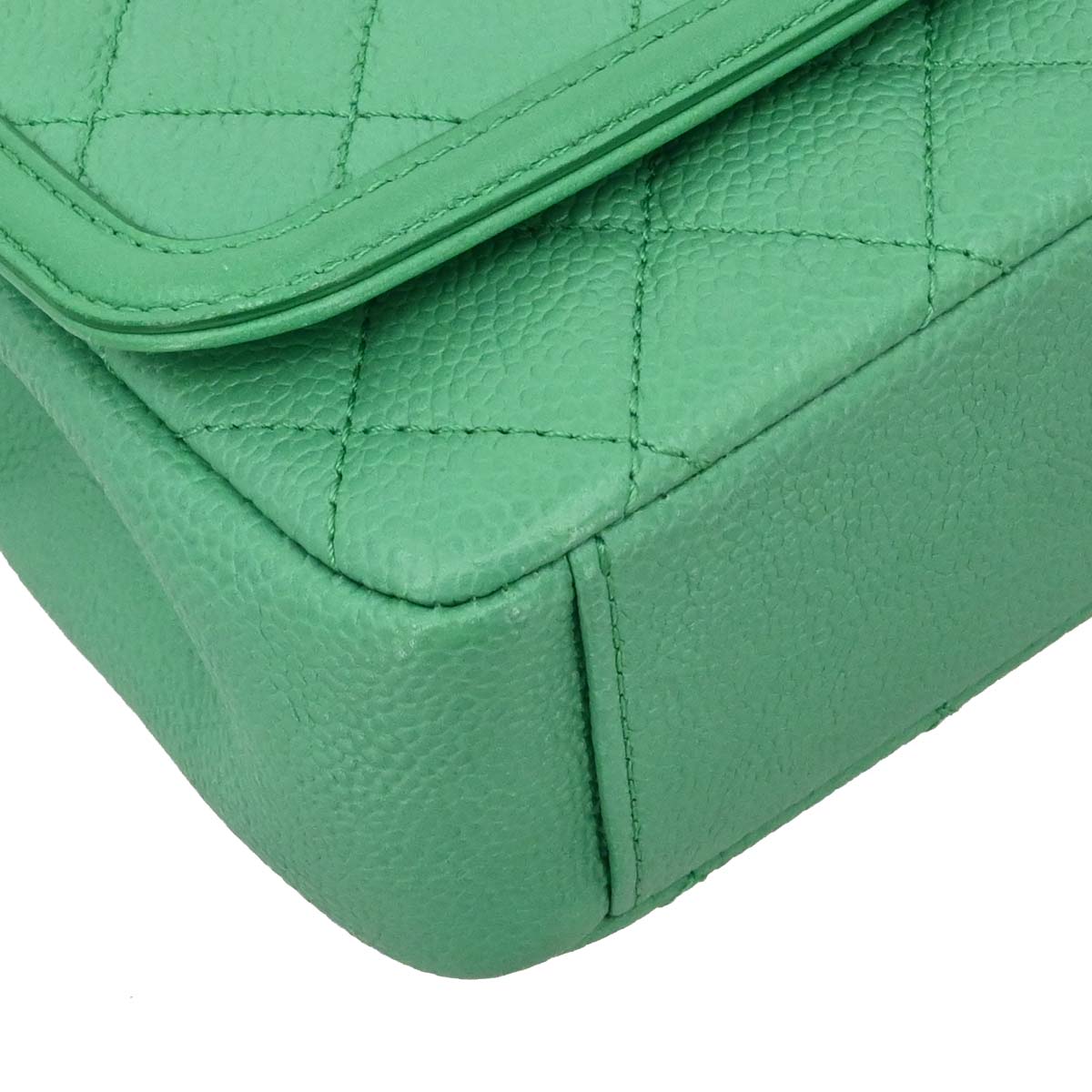 Chanel 2017 Green Caviar Filigree Flap Bag Shoulder Bag