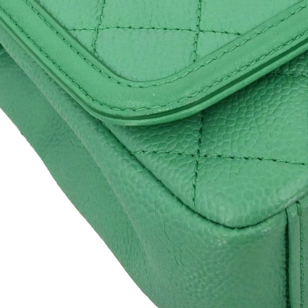 Chanel 2017 Green Caviar Filigree Flap Bag Shoulder Bag