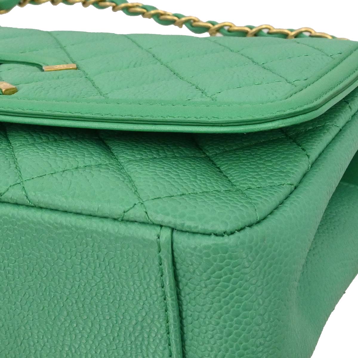 Chanel 2017 Green Caviar Filigree Flap Bag Shoulder Bag