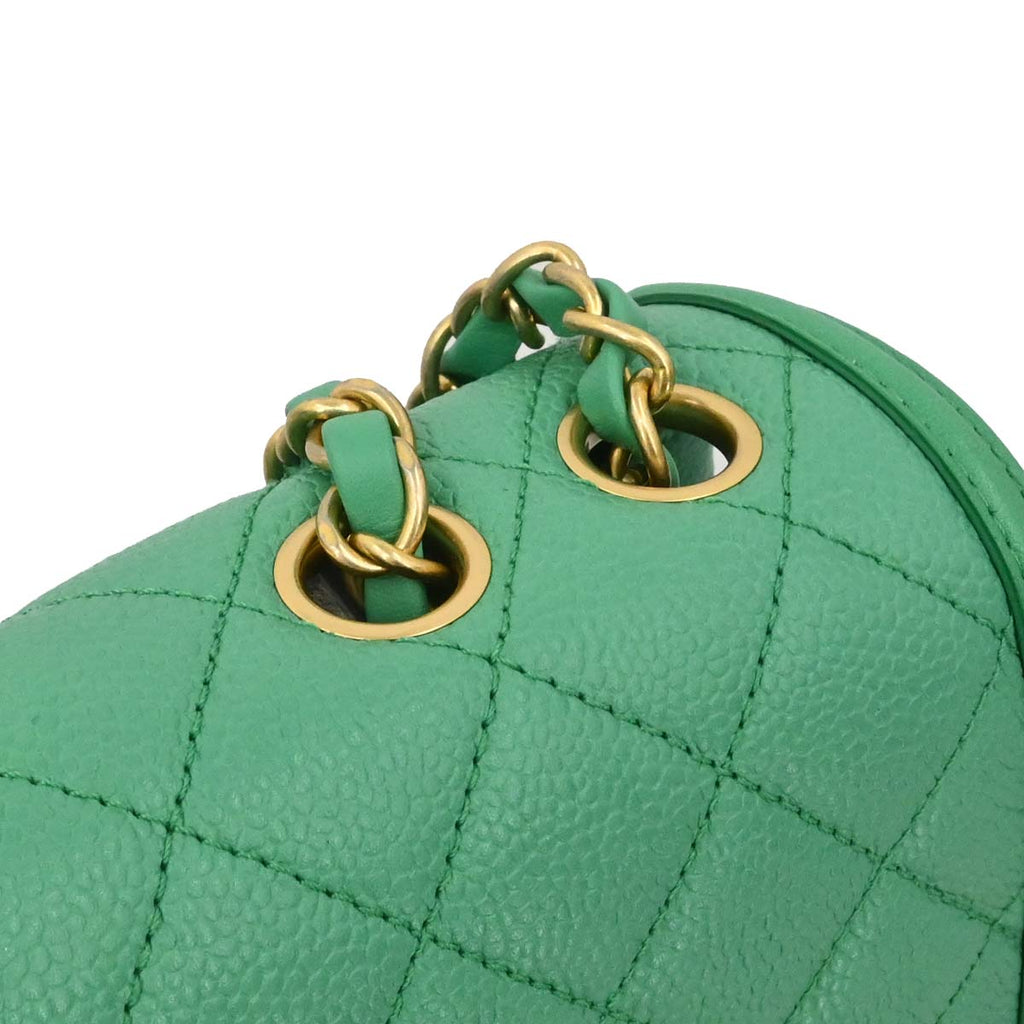 Chanel 2017 Green Caviar Filigree Flap Bag Shoulder Bag