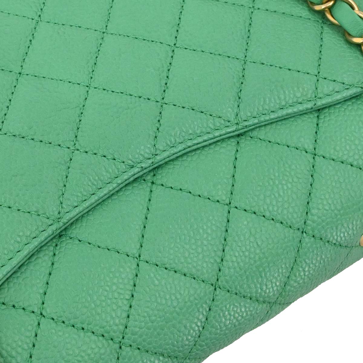 Chanel 2017 Green Caviar Filigree Flap Bag Shoulder Bag