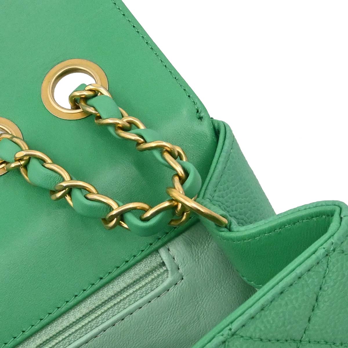 Chanel 2017 Green Caviar Filigree Flap Bag Shoulder Bag
