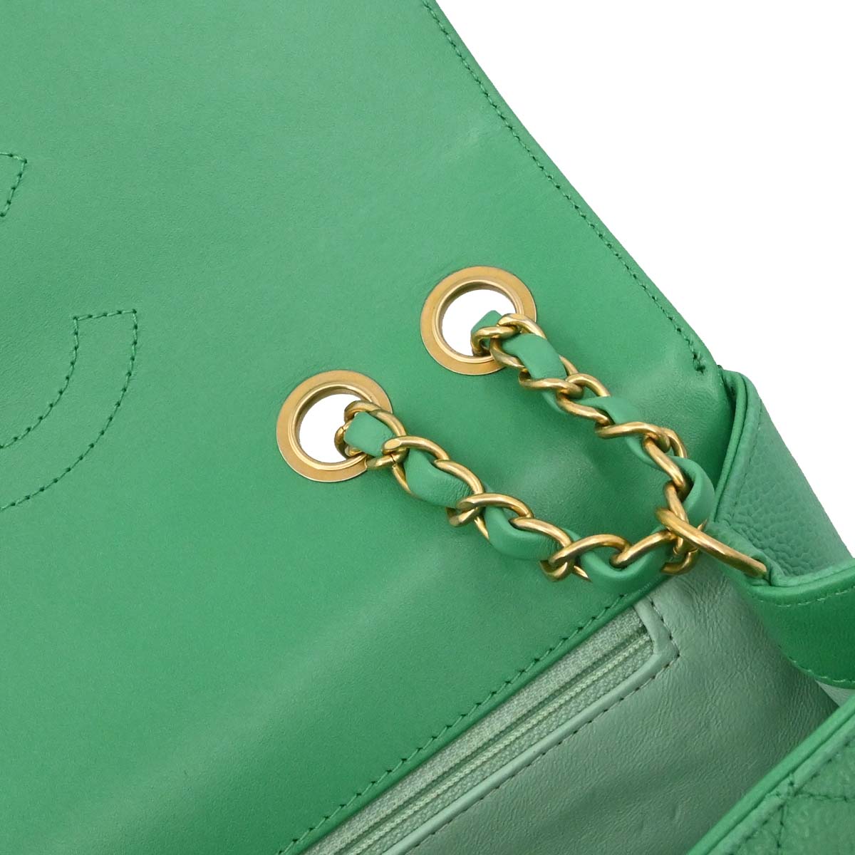 Chanel 2017 Green Caviar Filigree Flap Bag Shoulder Bag