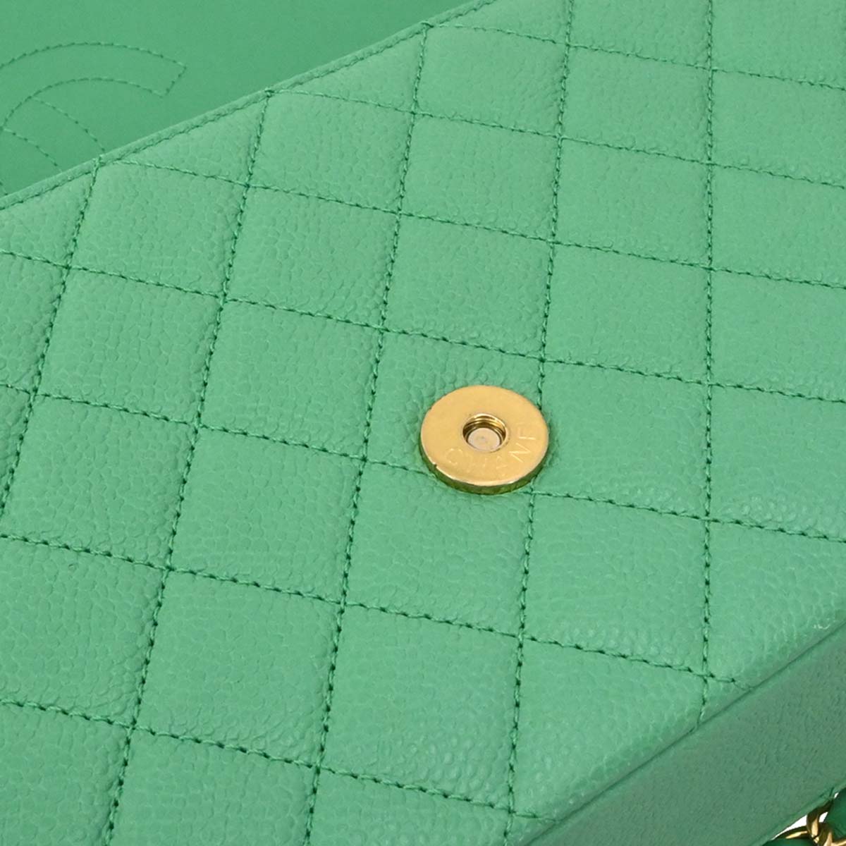 Chanel 2017 Green Caviar Filigree Flap Bag Shoulder Bag