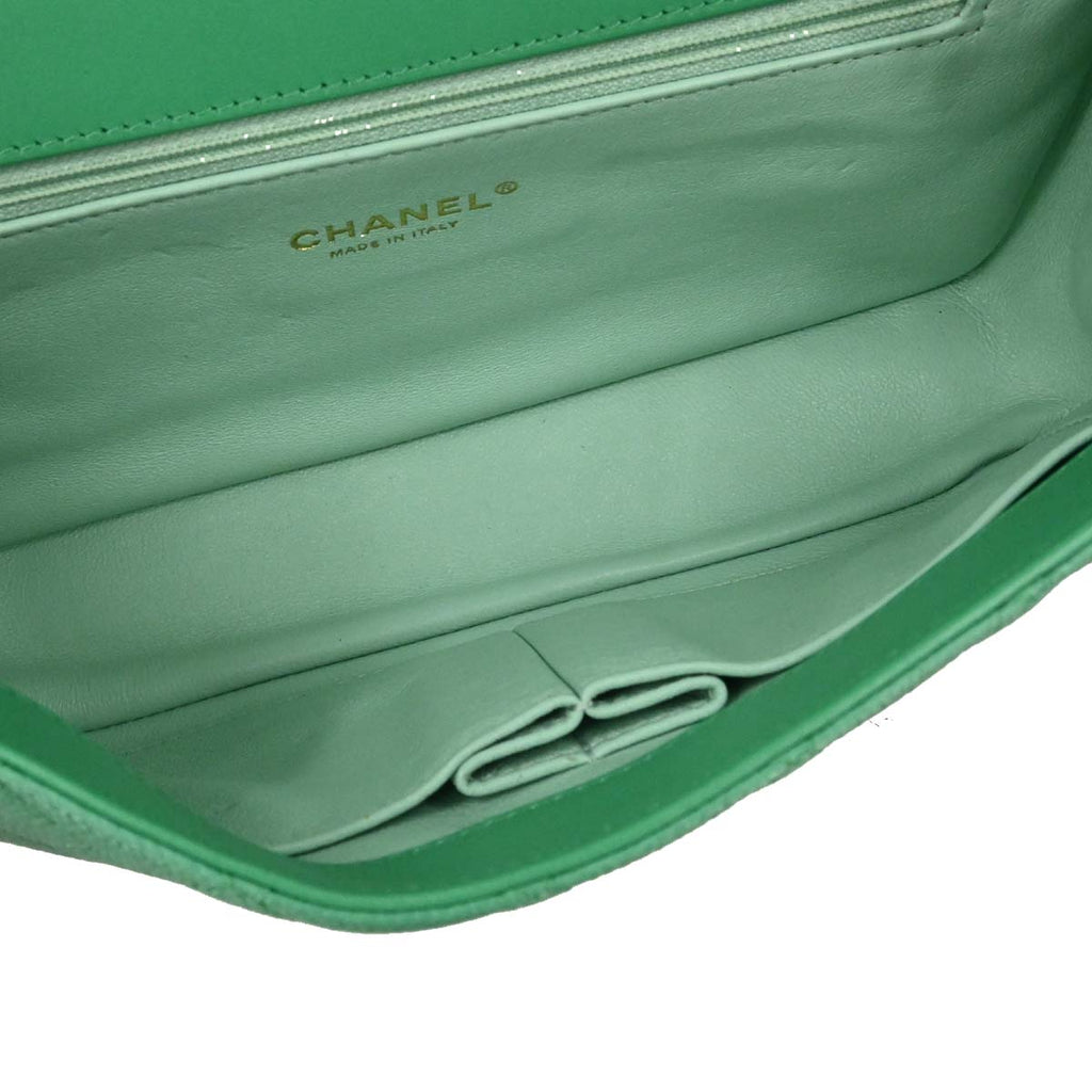 Chanel 2017 Green Caviar Filigree Flap Bag Shoulder Bag