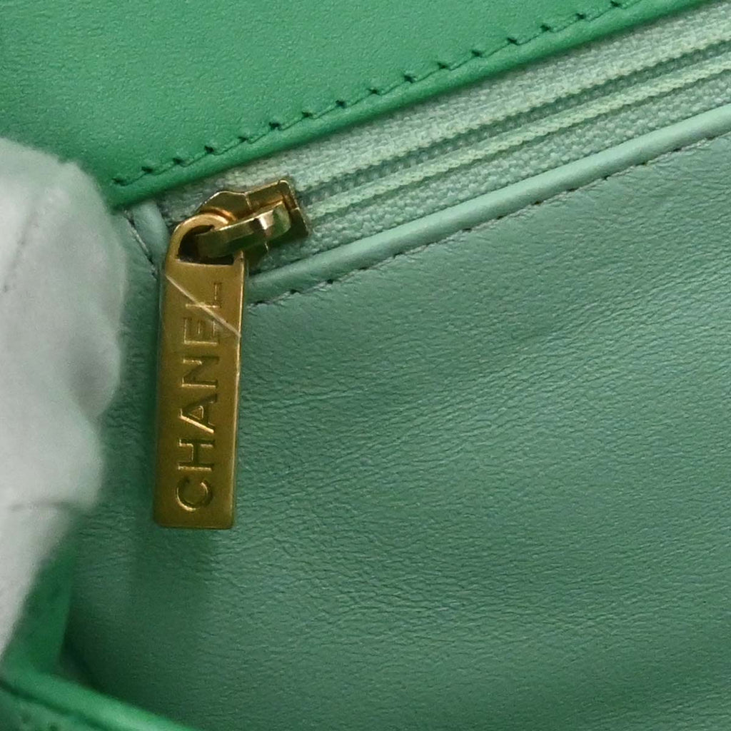 Chanel 2017 Green Caviar Filigree Flap Bag Shoulder Bag