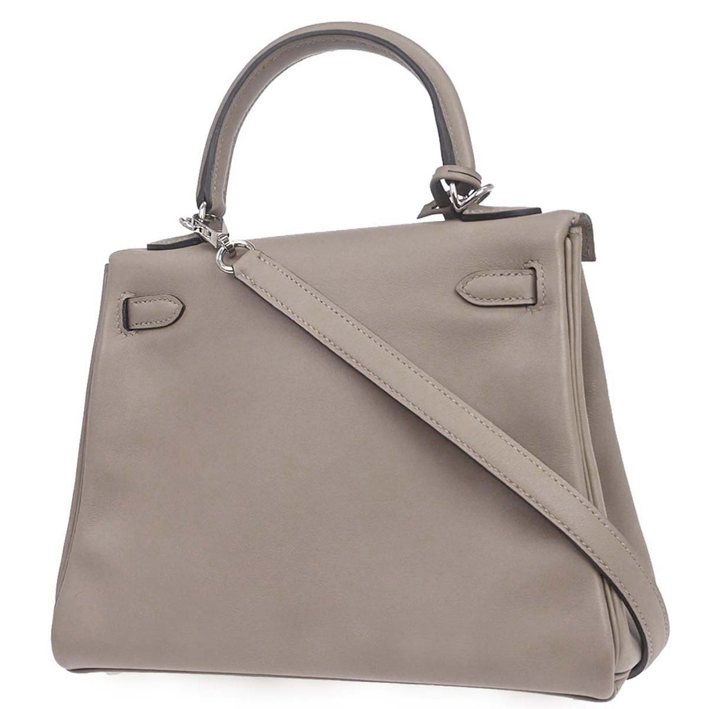 Hermes Gris Tourterelle Swift Kelly 25 Retourne 2way Shoulder Handbag