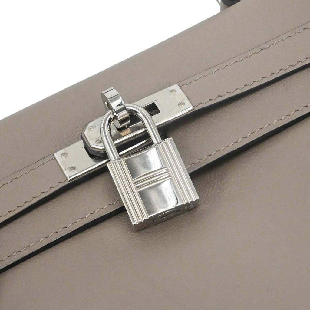 Hermes Gris Tourterelle Swift Kelly 25 Retourne 2way Shoulder Handbag
