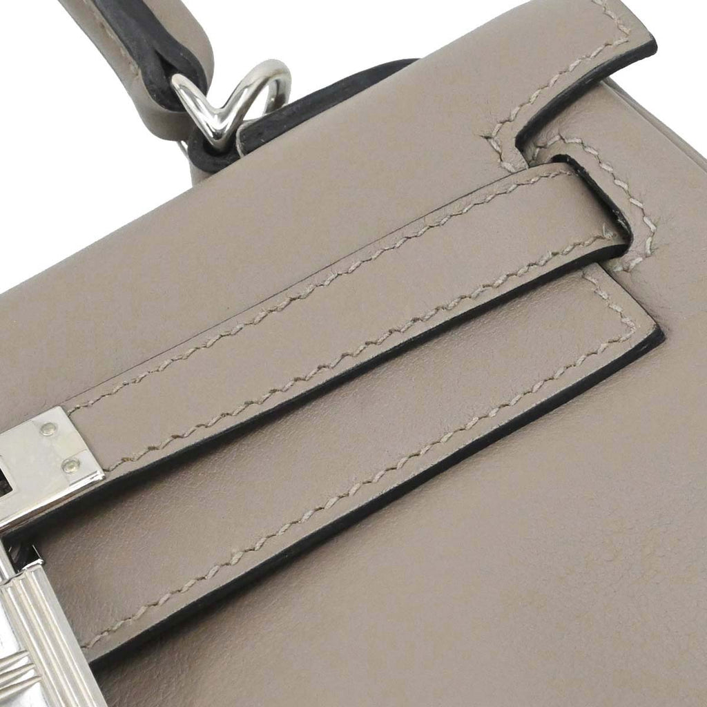 Hermes Gris Tourterelle Swift Kelly 25 Retourne 2way Shoulder Handbag