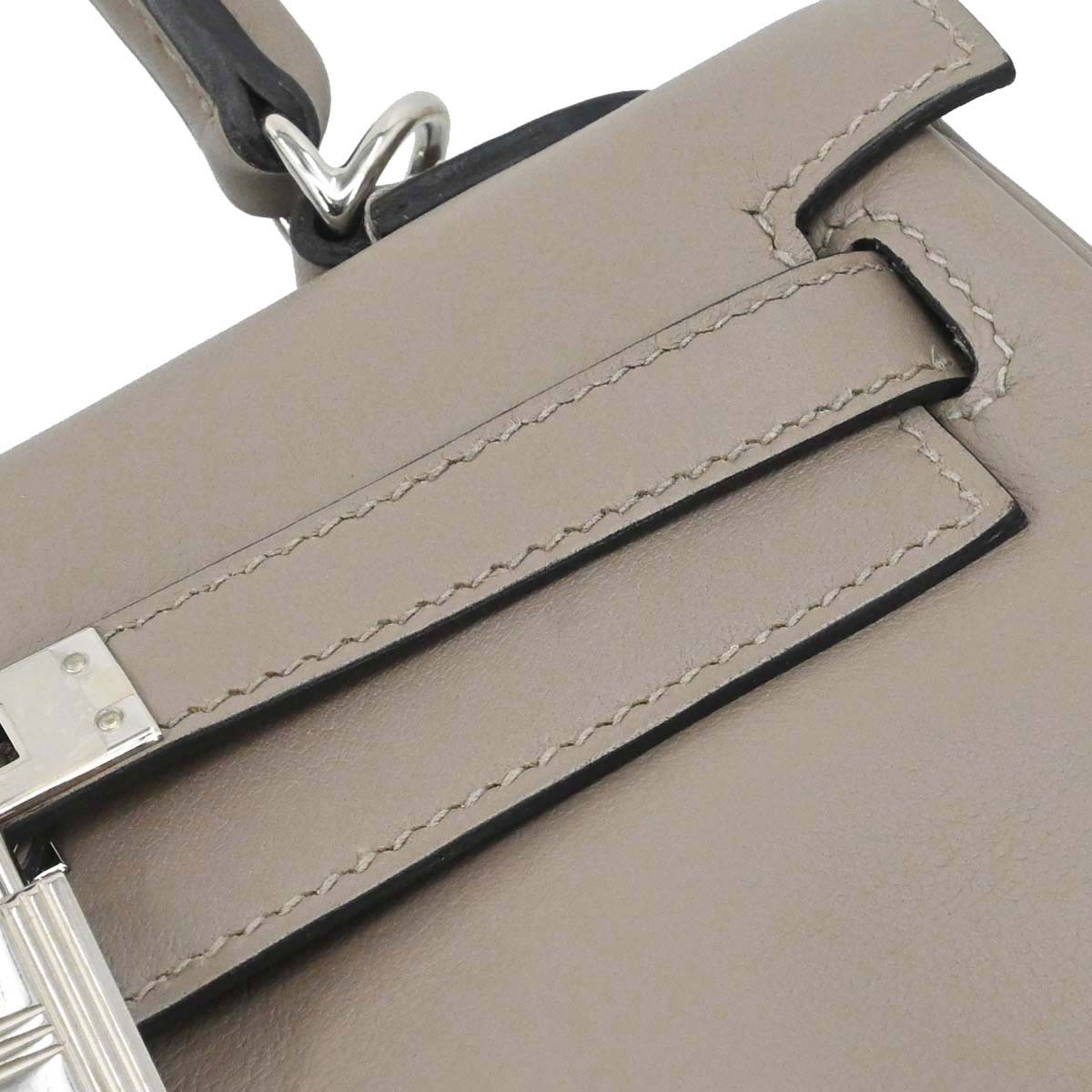 Hermes Gris Tourterelle Swift Kelly 25 Retourne 2way Shoulder Handbag