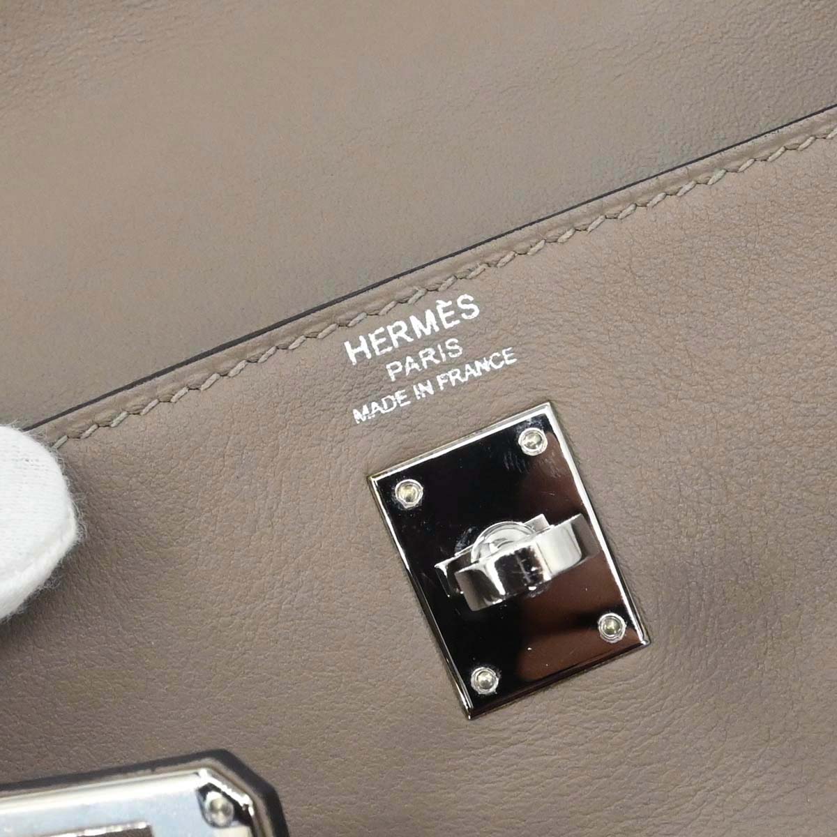 Hermes Gris Tourterelle Swift Kelly 25 Retourne 2way Shoulder Handbag