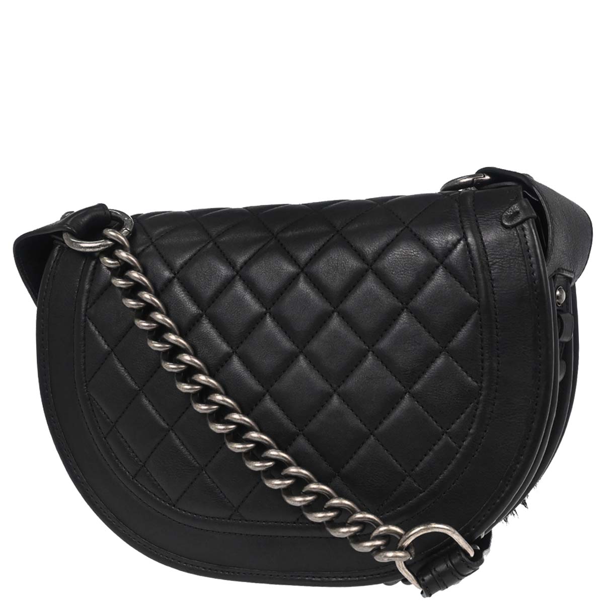 Chanel 2014 Brown Calfskin Pony Hair Paris-Dallas Saddle Shoulder Bag
