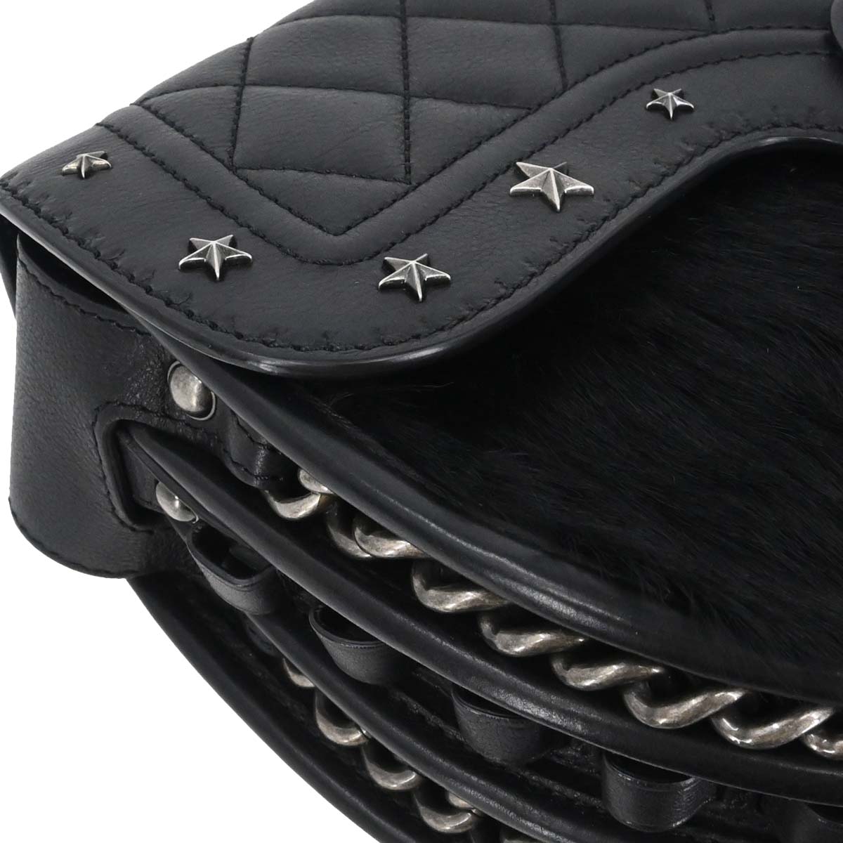 Chanel 2014 Brown Calfskin Pony Hair Paris-Dallas Saddle Shoulder Bag