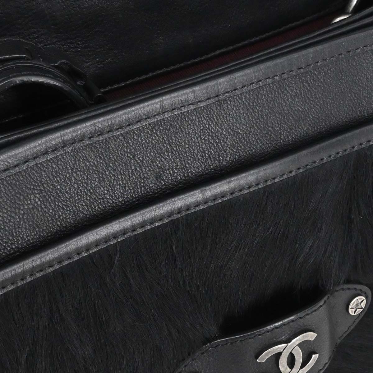 Chanel 2014 Brown Calfskin Pony Hair Paris-Dallas Saddle Shoulder Bag