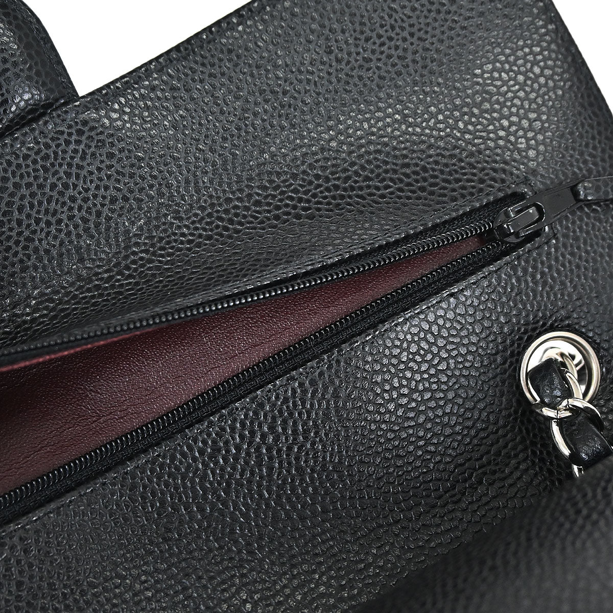 Chanel 2019 Black Caviar Skin Medium Classic Double Flap Shoulder Bag