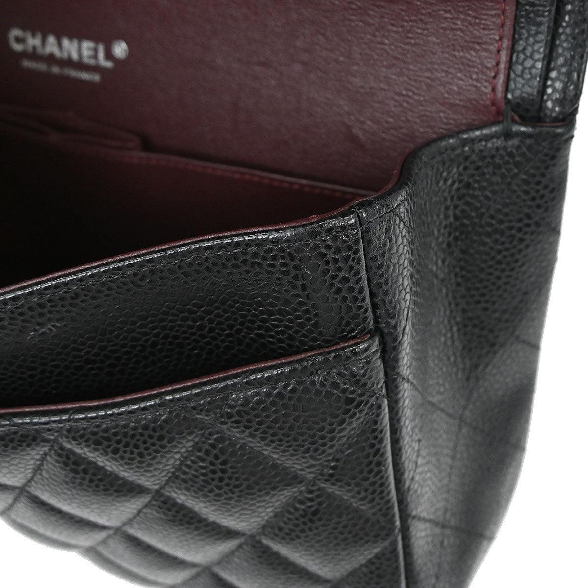 Chanel 2019 Black Caviar Skin Medium Classic Double Flap Shoulder Bag
