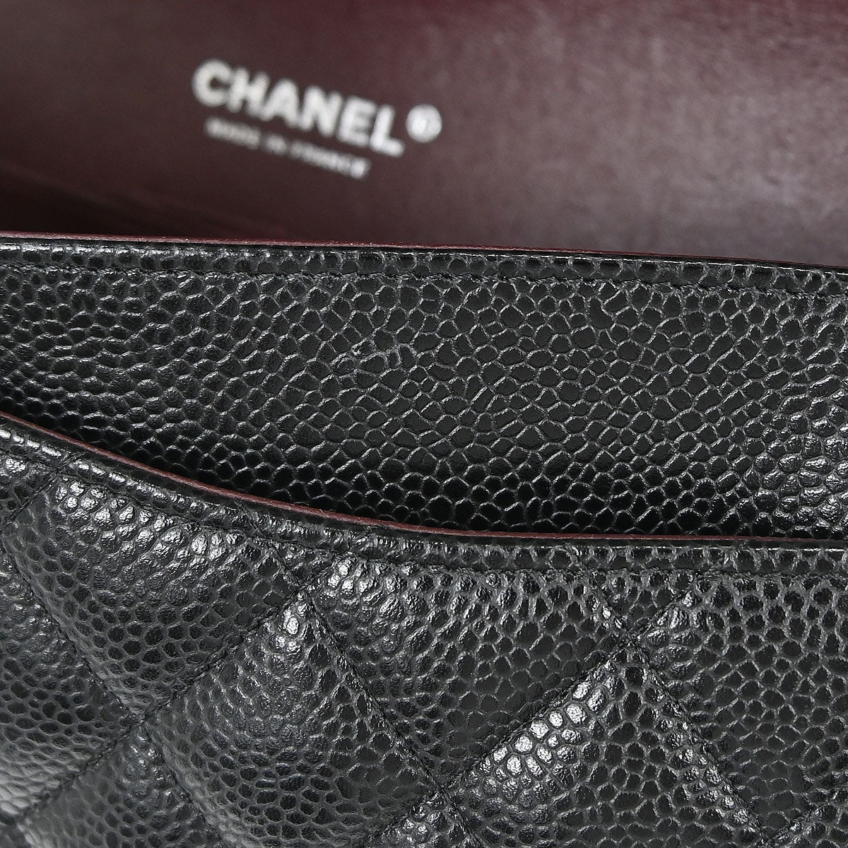 Chanel 2019 Black Caviar Skin Medium Classic Double Flap Shoulder Bag
