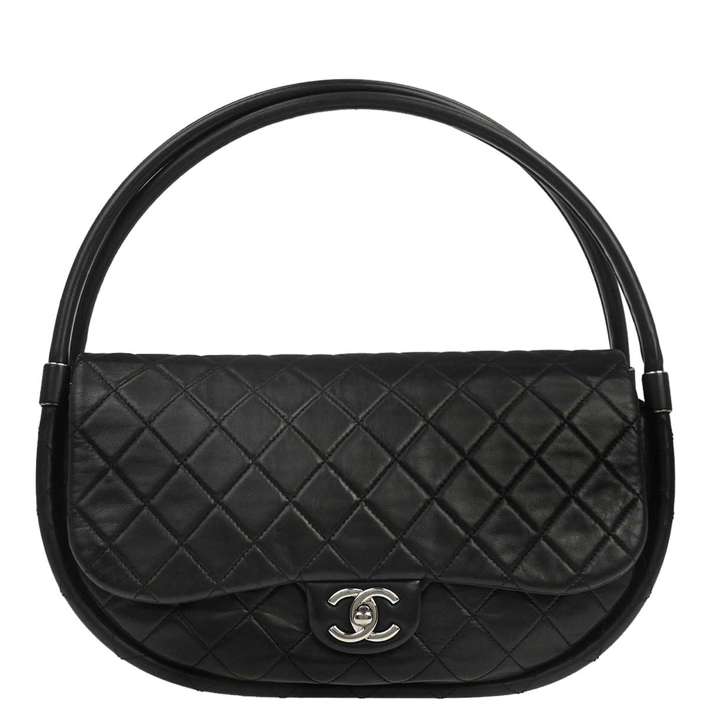 Chanel 2013-2014 Black Lambskin Hula Hoop Large Handbag