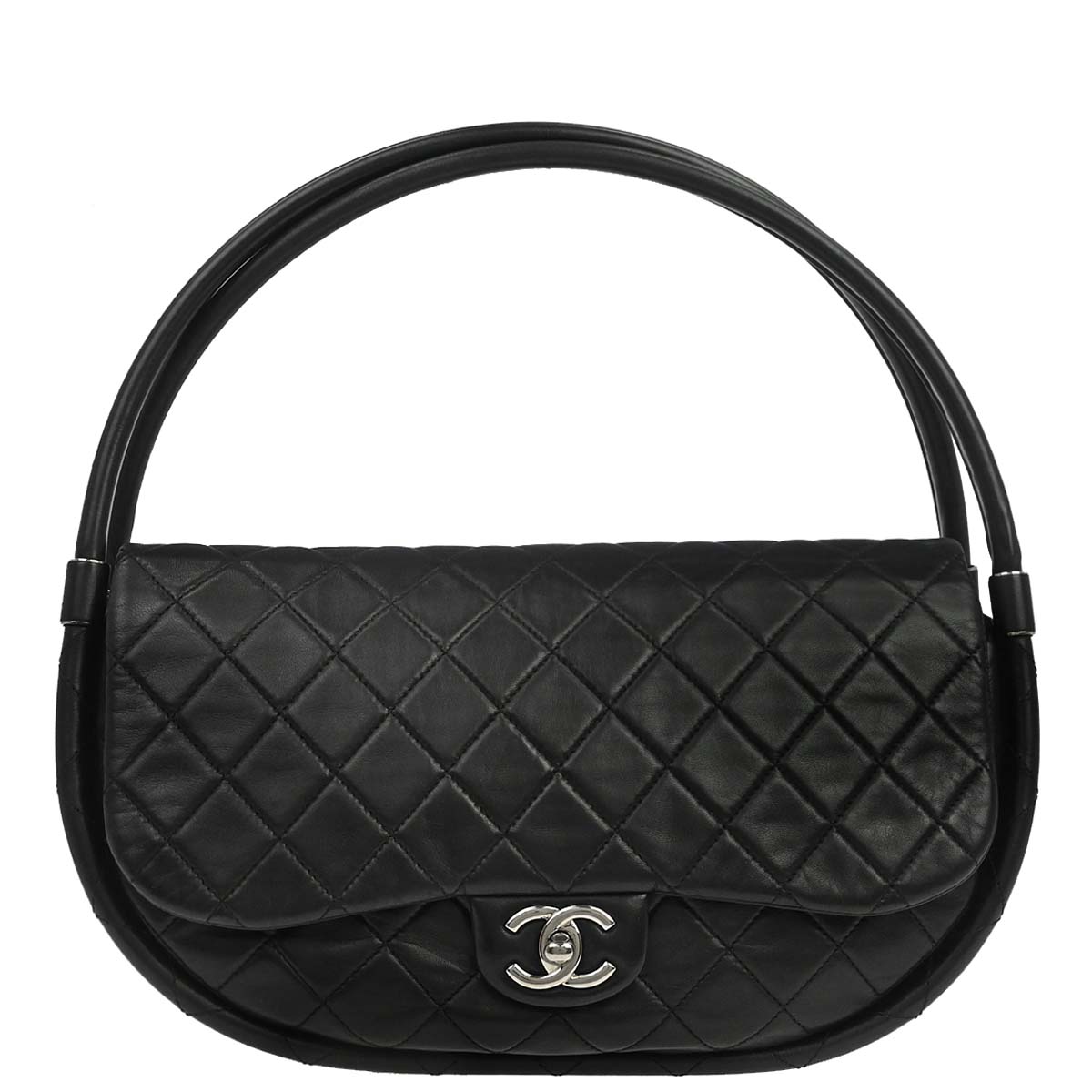 Chanel 2013-2014 Black Lambskin Hula Hoop Large Handbag